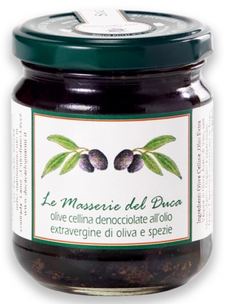 Leccino Oliven , entsteint in Olivenöl